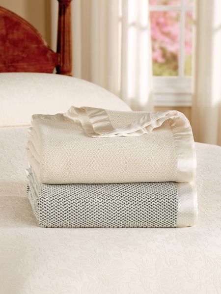 All-Cotton Blanket With Satin Binding Or Throw