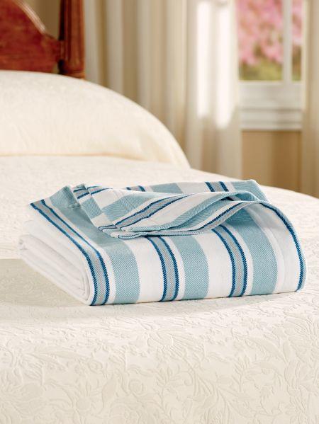 Bold Stripe Brushed-Cotton Blanket